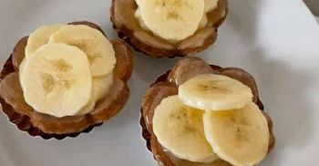 Mini gebakjes: Bananentaartje